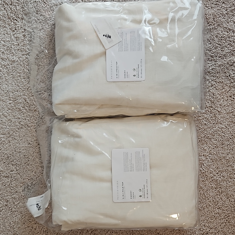 Pottery barn Emery panel curtain ivory 50 x 108